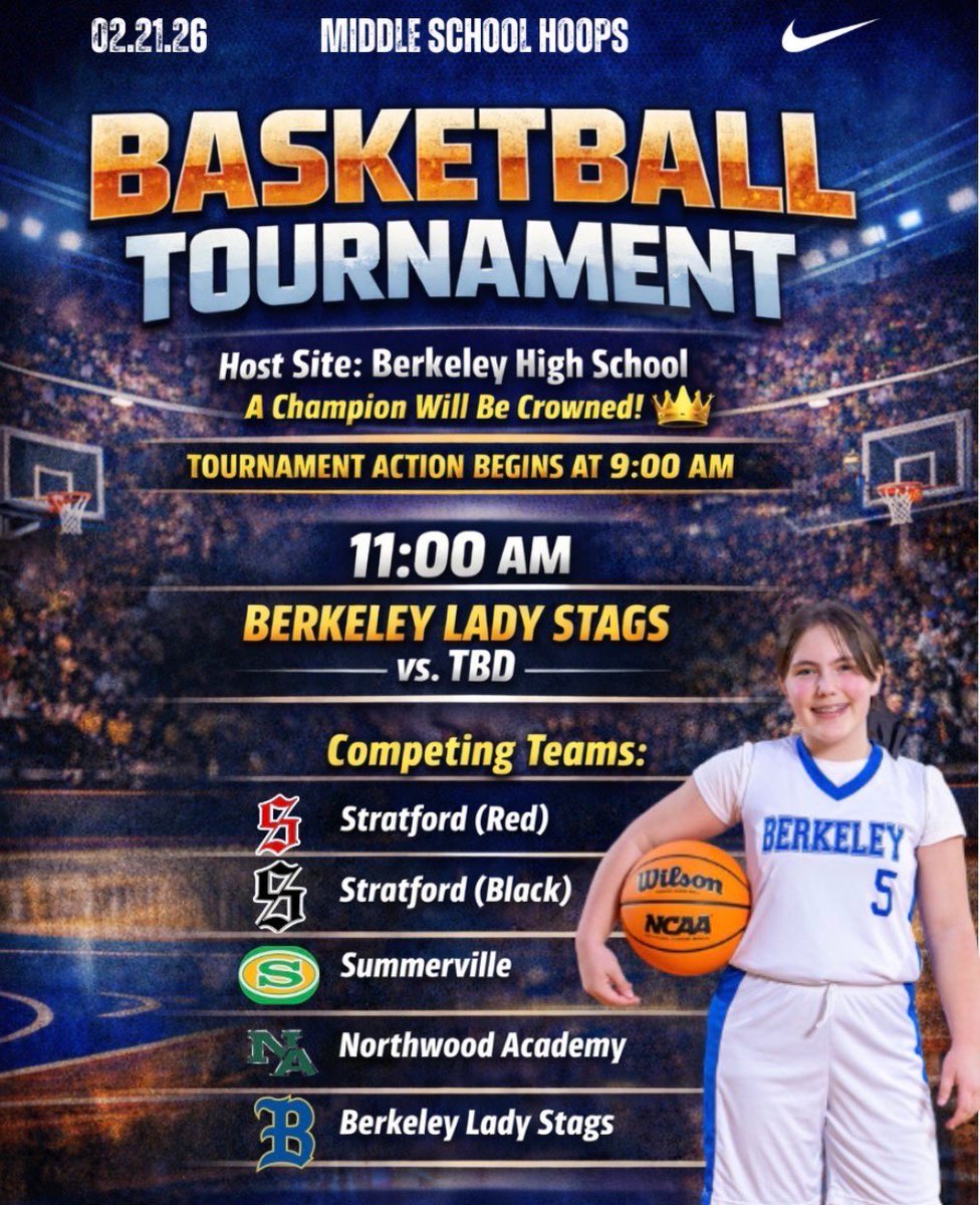 ladystagshoops's tweet image. MOCO hoops all weekend! 🏀🔥

Middle School Girls End of Season Tournament starts tomorrow — and we’re HOSTING!

Lady Stags tip off bracket play at 11:00 AM. Basketball ALL DAY! 💙💛

#focused #working #hardworkpaysoff