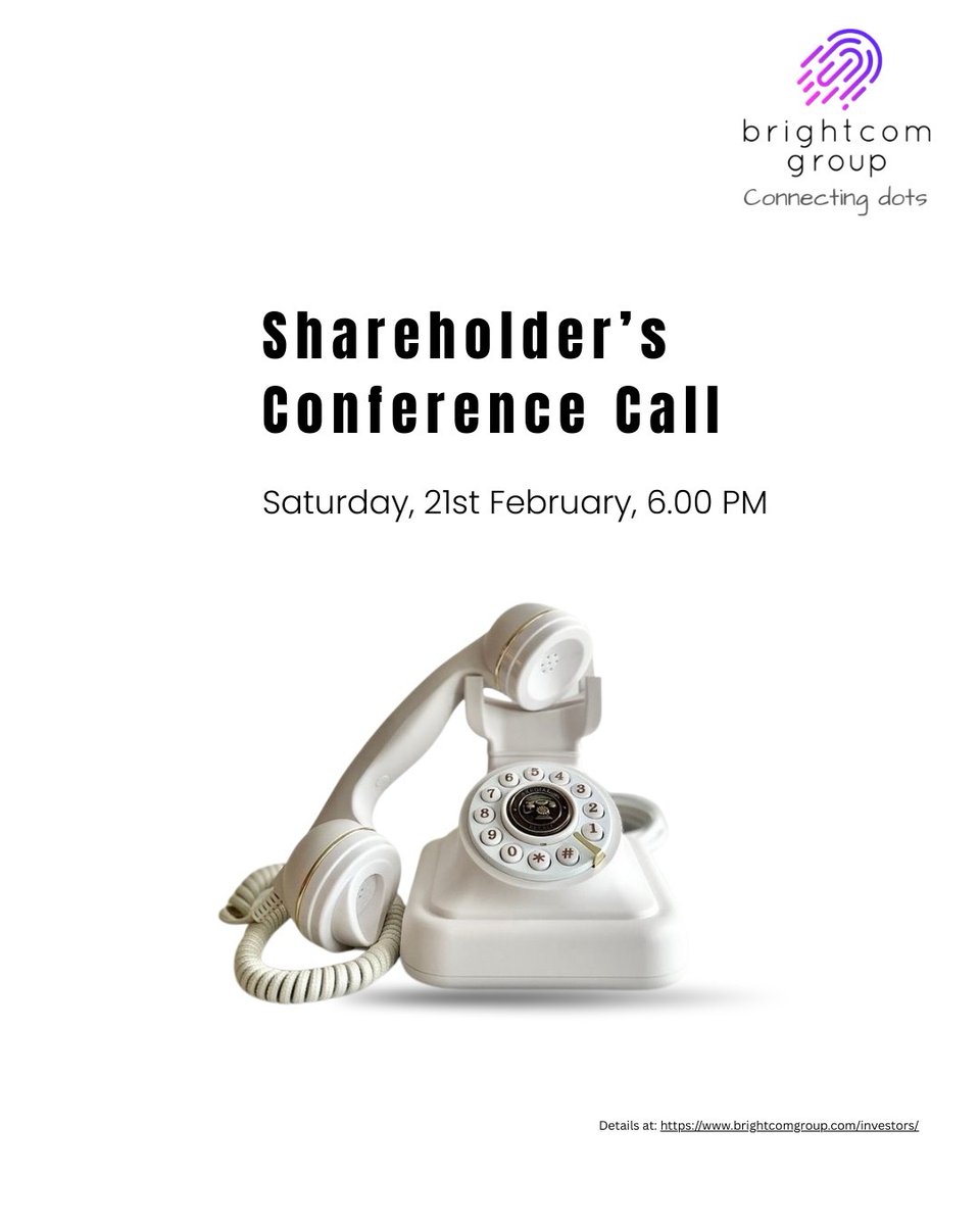 Please call us. Details are on the company website. #concall #shareholderscall #shareholders #brightcom #brightcomgroup #brightcomdefence