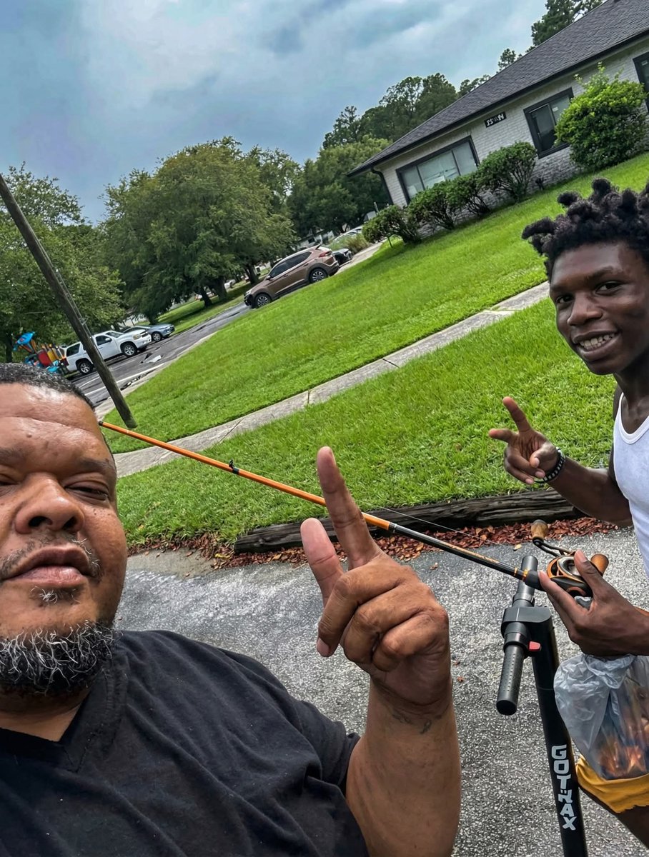Idk who’s child this is but I saw this young man riding with a fishing pole in his backpack so I got in front of him and as he approached I asked him if he fished, and his first words were yes sir! I said what you be fishing for he said I’m into bass fishing. I said do you know