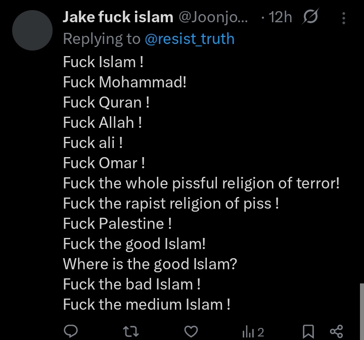 I think he doesn't like Islam.