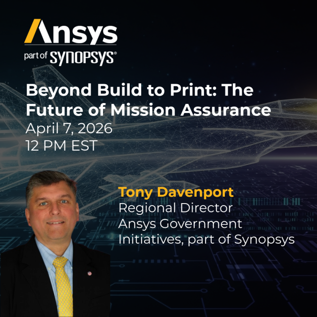 On April 7, join us to learn how Ansys, part of Synopsys, customers are using mature, commercial off‑the‑shelf technologies to enable secure, IP‑respecting collaboration and create a truly mission‑driven digital engineering and MBSE digital thread. bit.ly/40phSZC