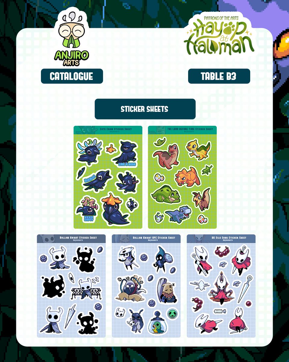 AnjiroArts's tweet photo. Sharing my #potahayopathalaman catalogue for this weekend! I'll also be having some of my previous fanart merch and prints at the side! (1/2)

See you this weekend! 📷
.
.
.
.
📌Centris Elements, QC
📌Table B3
📅 Feb 21-22, 2026
🎟️ P100 Entrance Fee https://t.co/MisCnwwQNB