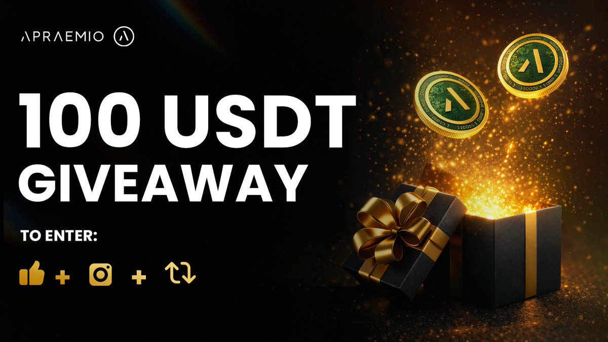 🎉 APRAEMIO Giveaway Is Back 🎉

We are running another giveaway and this time one lucky winner gets 100 USDT.

How to enter:
1️⃣ Like this post
2️⃣ Repost it on X
3️⃣ Follow our new Instagram account (instagram.com/apraemio_ofc/)

📅 Winner announced on: 27th of February 2026
The