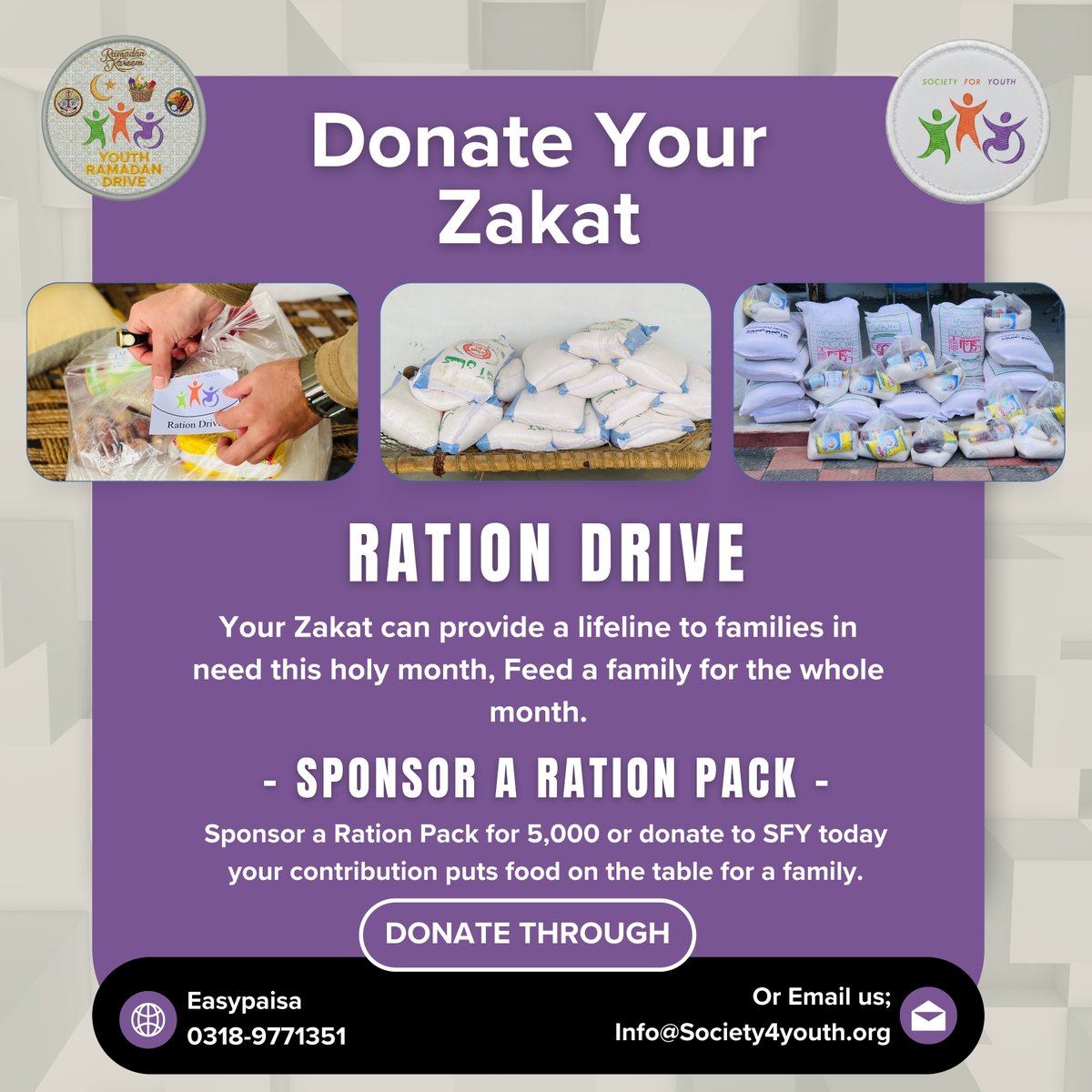 society4youth's tweet photo. Phase 1 (Days 1–10): Dignity first food ration work. Mixed teams (madrasa + university, local vendors, neighbors) practice outreach, logistics &amp; safeguarding. Results: stronger ties, real skills.

#YouthRamadanDrive #Interfaith #Leadership #Pakistan #SFY #SocietyForYouth https://t.co/ly2pkr973z