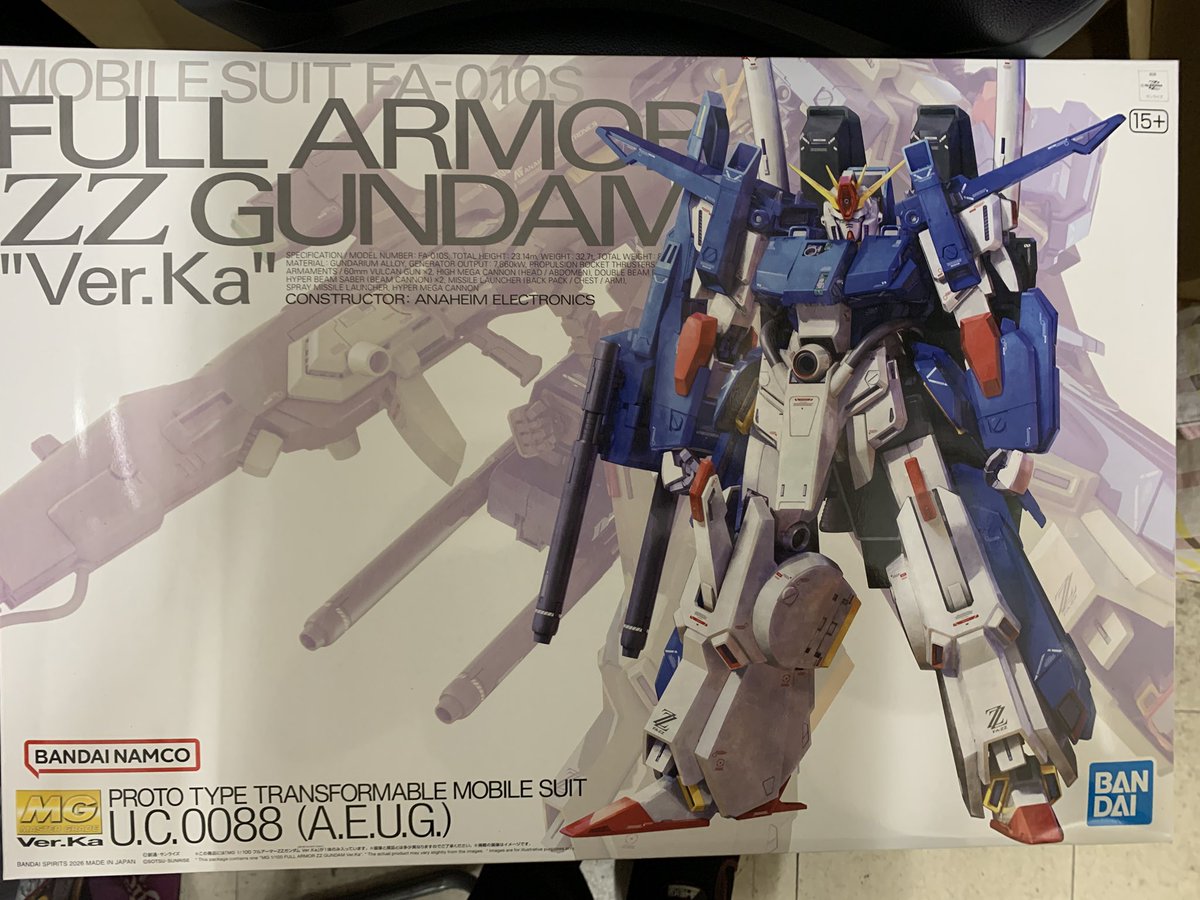 明日発売のプラモデルが入荷しました😄 MG フルアーマーZZガンダム Ver