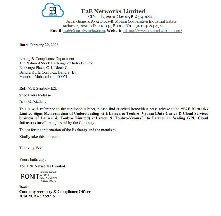 PCisTwitting's tweet photo. As I said earlier, E2E is gonna benefit long long time with L&amp;T Vyoma, I love it when I prove right #YourMoneyYourDiligence #E2E #HappyInvesting #Multibagger https://t.co/77PhTKJfX1