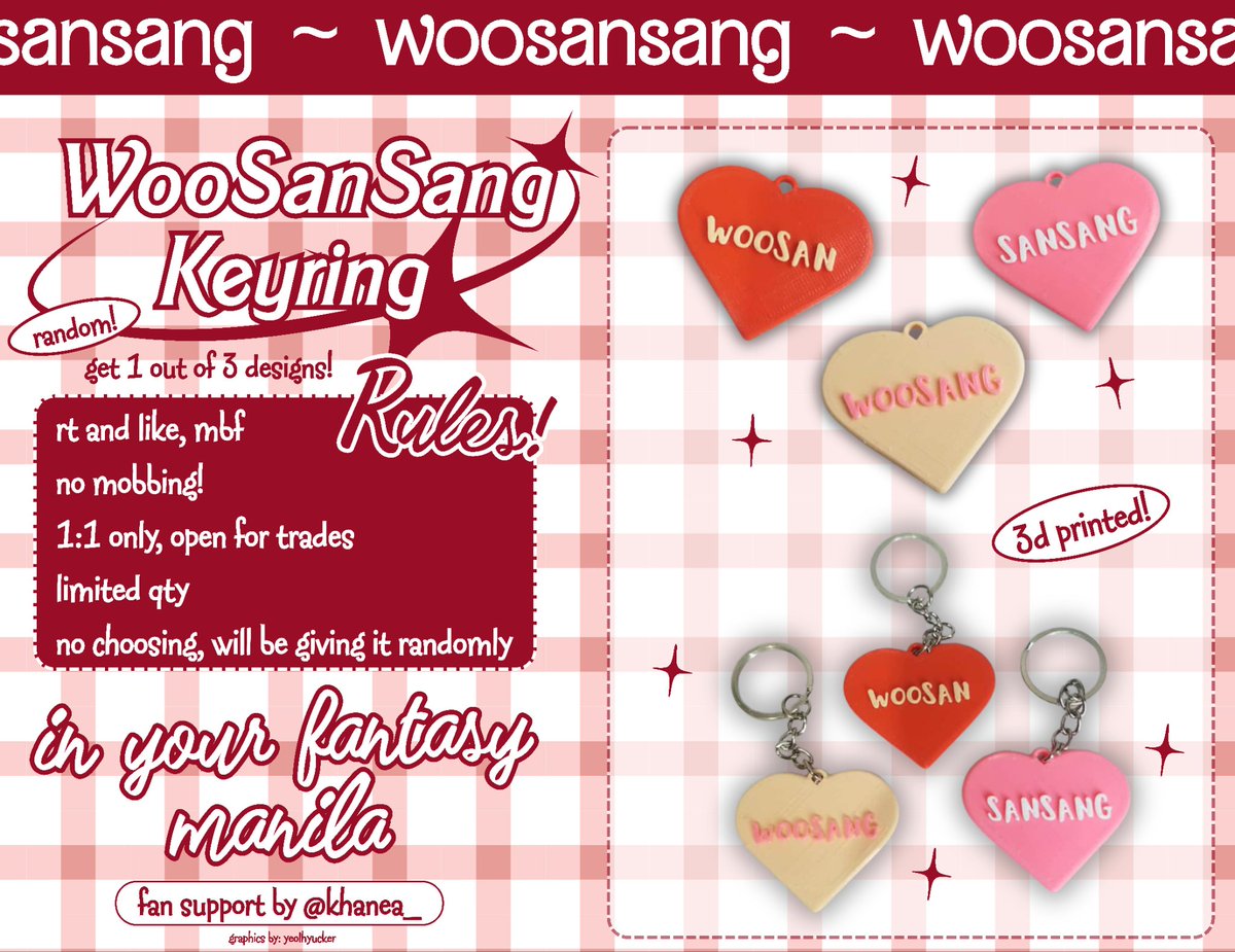 ⋆˙⟡ beloved woosansang ⸜(｡˃ ᵕ ˂ )⸝♡

an #InYourFantasy_MNL fan support / freebies by khanea_ 

.✦ ݁˖ 1:1 only (super limited qty)
.✦ ݁˖ time and loc will be posted on dday
.✦ ݁˖ open for trades (1:1 or 2:2), dm me 

follow, like, and rt, are much appreciated <𝟑 
see
