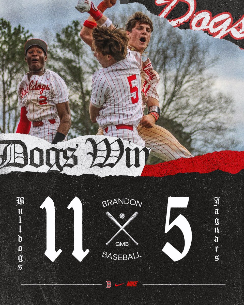 BrandonBulldog2's tweet photo. Diamond Dogs take home opener to improve to 3-0. #FTG #outsidedogs @BrandonBulldogs @bshields0244 @PrepBaseballMS @blake_levine https://t.co/fQgQ8hgmtv