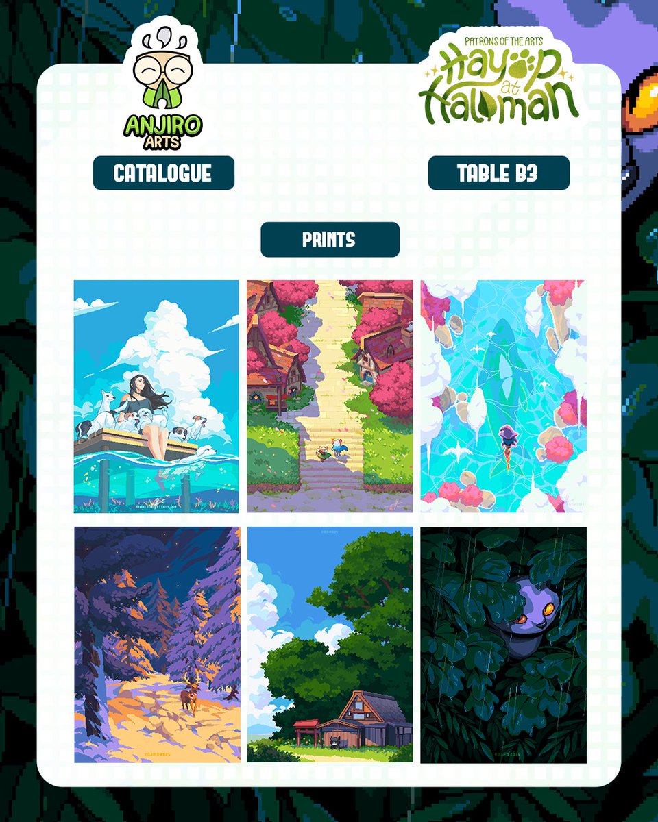 AnjiroArts's tweet photo. Sharing my #potahayopathalaman catalogue for this weekend! I'll also be having some of my previous fanart merch and prints at the side! (2/2)

See you this weekend! 📷
.
.
.
.
📌Centris Elements, QC
📌Table B3
📅 Feb 21-22, 2026
🎟️ P100 Entrance Fee https://t.co/lf0SNvkl1R