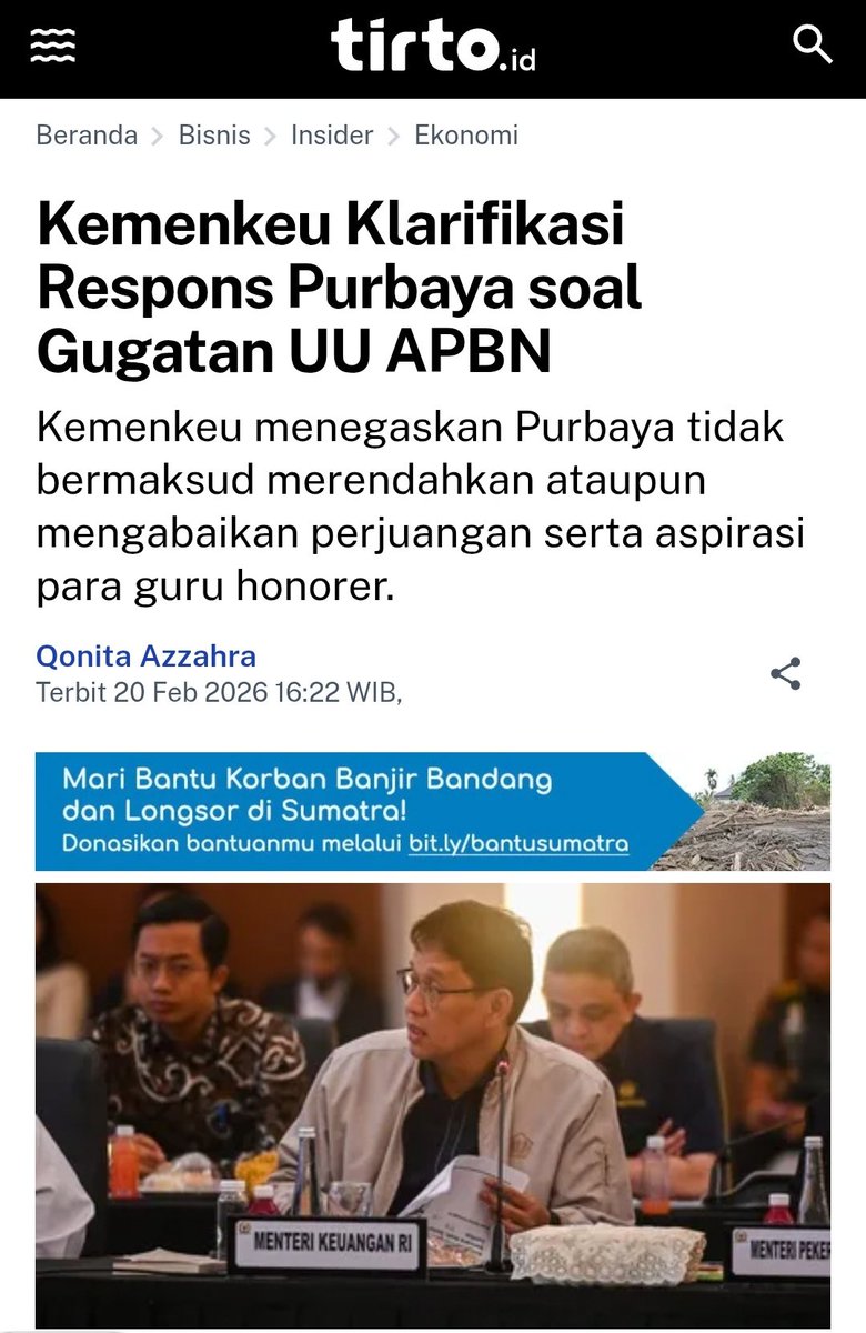 Mohon maaf, tidak perlu diklarifikasi. Komentar Menkeu memang merendahkan, mengabaikan perjuangan dan aspirasi guru honorer. Kita sudah catat itu. 

Seluruh gaji guru honorer di Indonesia memang kalah dan lemah dibandingkan 223.558.960.490 rupiah yang diambil BGN dari anggaran