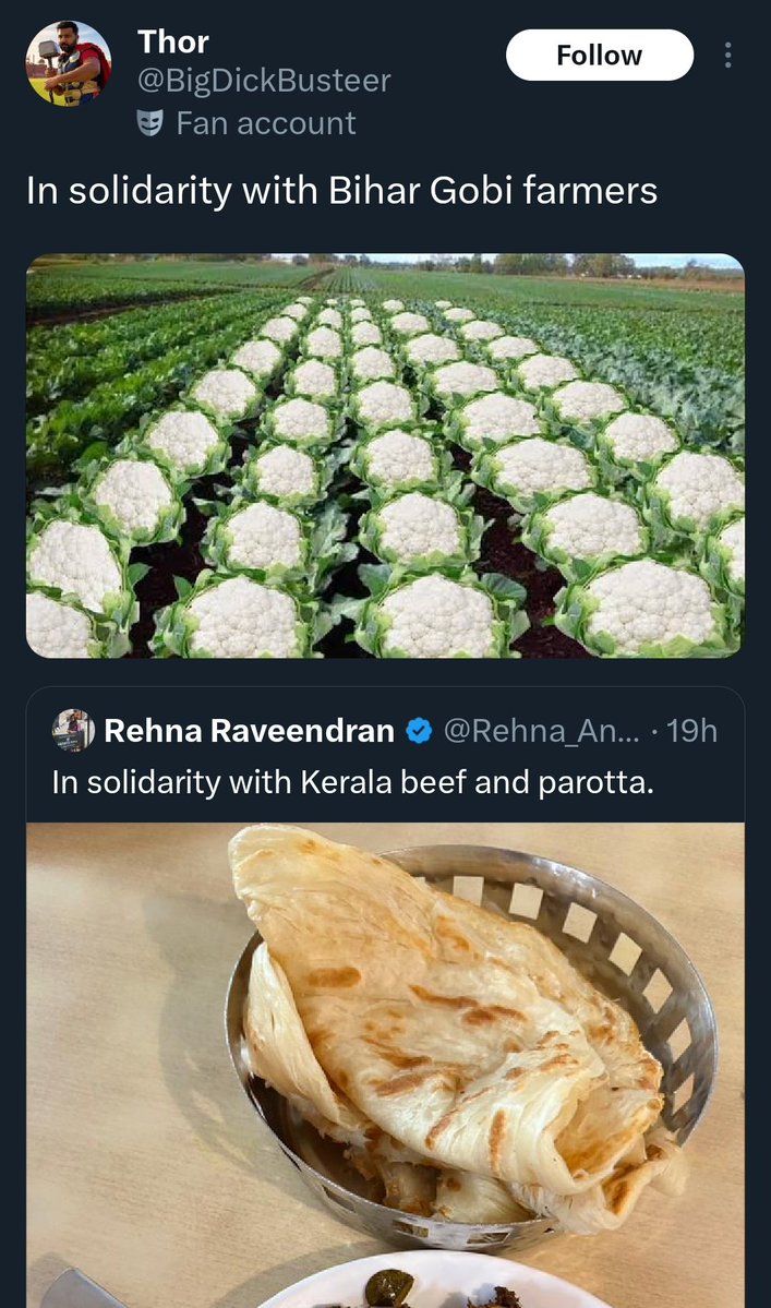 A hindu woman posted a pic of kerala beef with parotta 

A hindu response with a dog whistle massacre of Indian muslim 

Then they said why we hate them