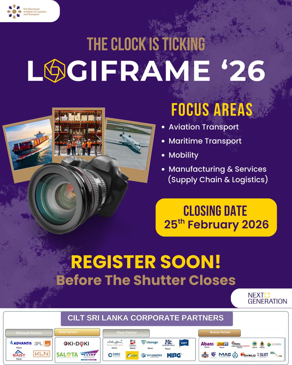 LOGIFRAME’26 — Where Photography Meets Industry!

We invite undergraduates and corporate professionals to showcase their creativity before registrations officially close.

Registration link: 
forms.gle/ZtjFZF9CUwkGEe…