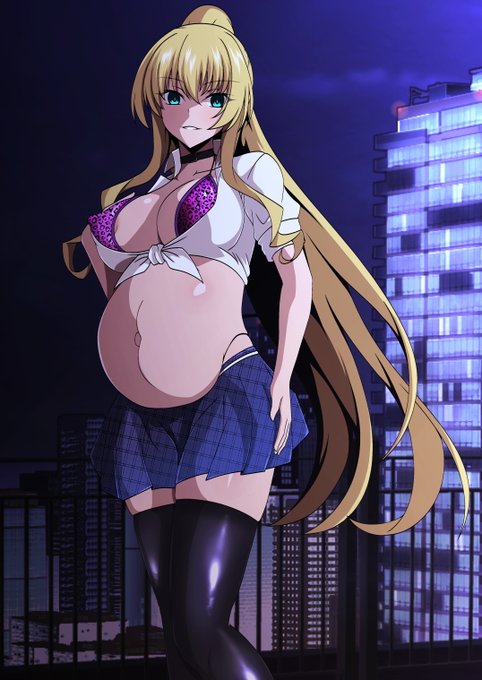 pixivリクエスト:らくがきプラン その711 内容「いつものリース(レクスティア/ボテ腹/変身解除)で改造制服を着たイラストをお願いします」