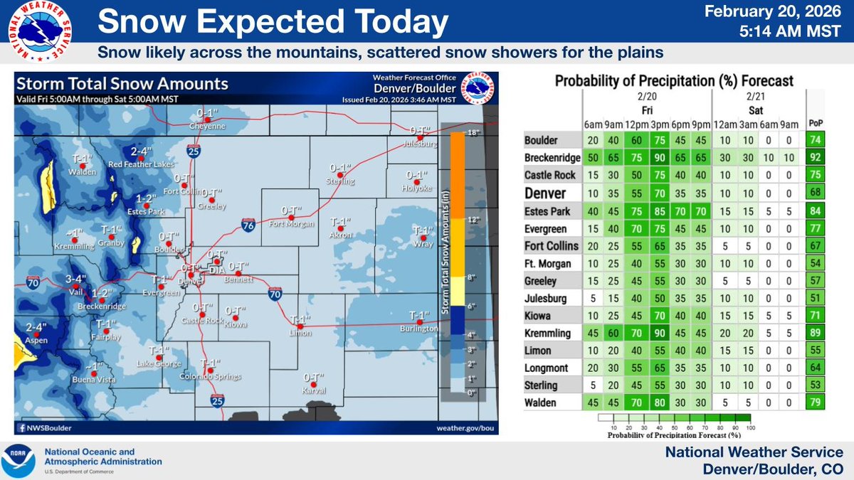 Light to moderate snow is expected across the mountains today and ...