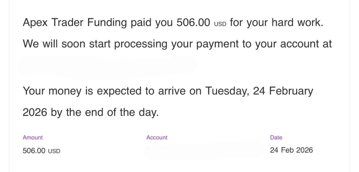 rraytradess's tweet photo. @ApexTradeFund never disappoints with the payout speed follow the rules and get paidπΈ
Another base-hit payout. My plan is to take small, consistent payouts throughout the year so it adds up to something much bigger by every quarter-end π @NasdaqExchange #NQ_f #NegativeRR https://t.co/pXgmT4af0Y