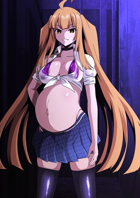 pixivリクエスト:らくがきプラン  その715
内容「いつものレクスティア・リリ(成長済み/ボテ腹/変身解除)で改造制服を着たイラストをお願いします」 