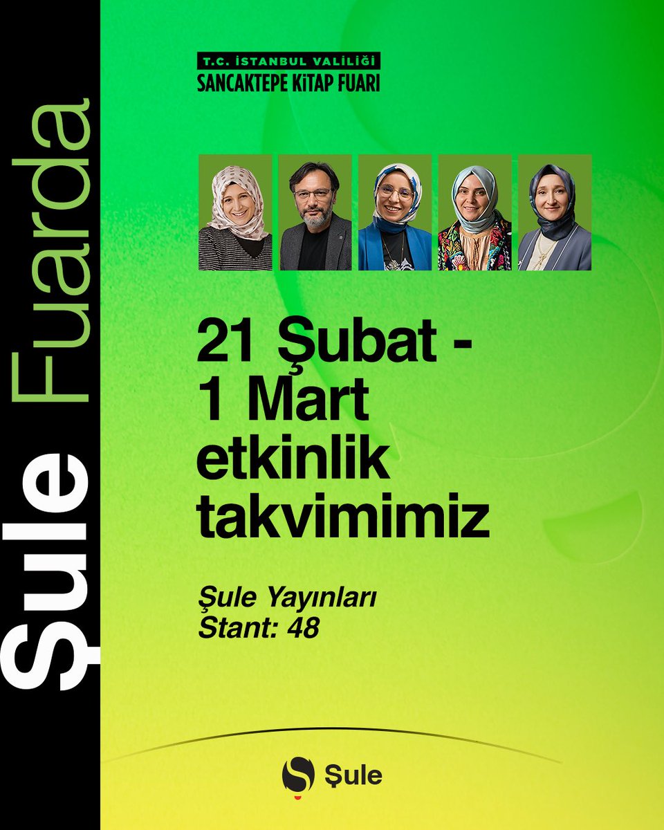 SuleYayinlari's tweet photo. 📚 21 Şubat – 1 Mart arasında #SancakteKitapFuarı’nda imza buluşmalarımıza bekleriz.

https://t.co/6JK7TbncoL

📍 #ŞuleYayınları – Stant 48
Meydan Park, Sancaktepe, İstanbul

#ŞuleFuarda

@benokuyorumistanbulokuyor
#BenOkuyorumİstanbulOkuyor
#KitapFuarı https://t.co/h6DhQoPGIM