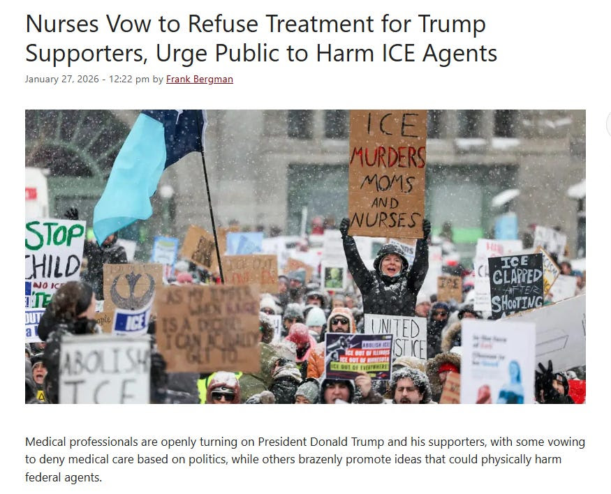 TonySeruga's tweet image. 🚨 Nurses Vow to Refuse Treatment for Trump Supporters, Urge Public to Harm ICE Agents