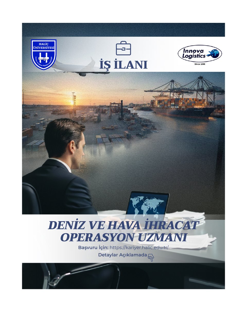 Sevgili Mezunlarımız,

Innova Logistics Deniz ve Hava İhracat Operasyon Uzmanı Arıyor!

Detaylı bilgi için: linkedin.com/feed/update/ur…

#HaliçÜniversitesi #KariyerveMezunİlişkileri #InnovaLogistics #İhracat #Operasyon #Uzman #Kariyer #İşİlanı