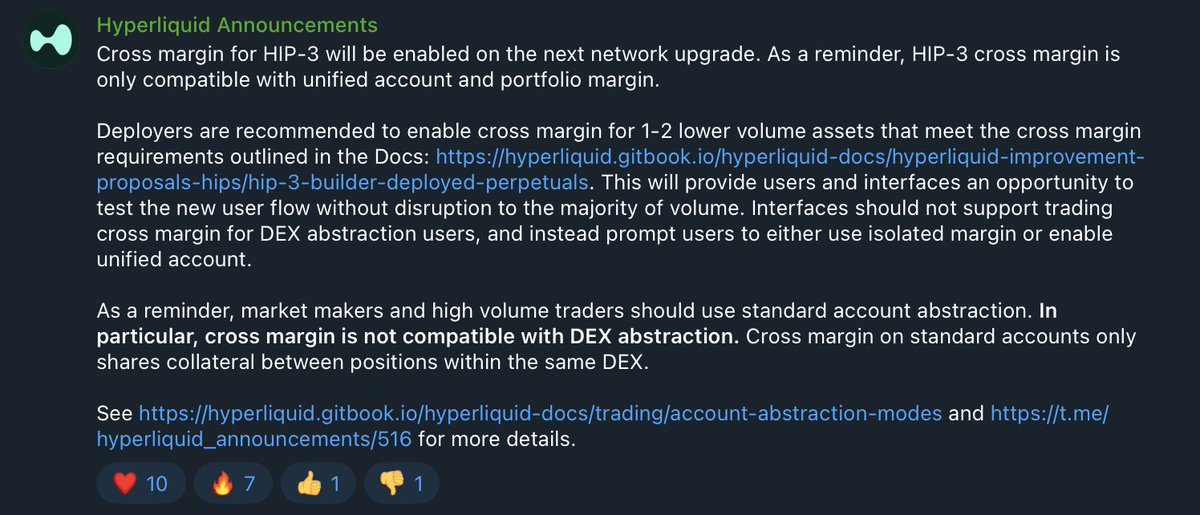 reisnertobias's tweet image. HIP-3 cross margin is coming.