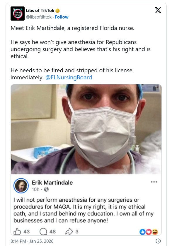 TonySeruga's tweet image. 🚨 Nurses Vow to Refuse Treatment for Trump Supporters, Urge Public to Harm ICE Agents