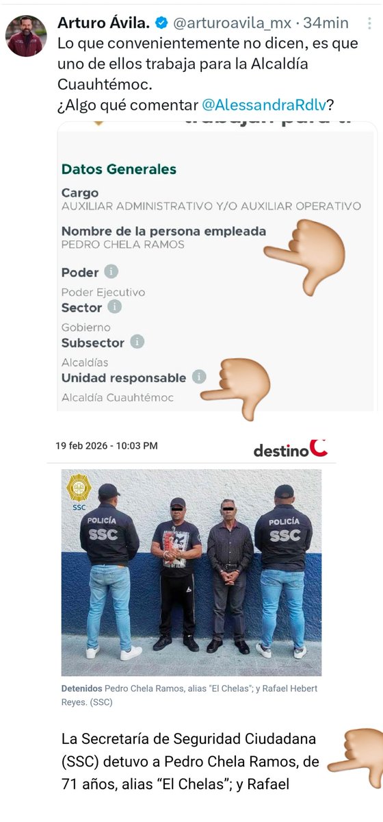 🚨 YA SALIÓ EL PEINE $$$

Cae otro trabajador de la Tiktokera <a href="/AlessandraRdlv/">Alessandra Rojo de la Vega</a> por EXTORSIONAR a comerciantes, los mismos comerciantes que denunciaron las extorsiones de la alcaldesa la semana pasada por la cual la prianista los mandó golpear y los amenazó.

Vaya, vaya que nido de