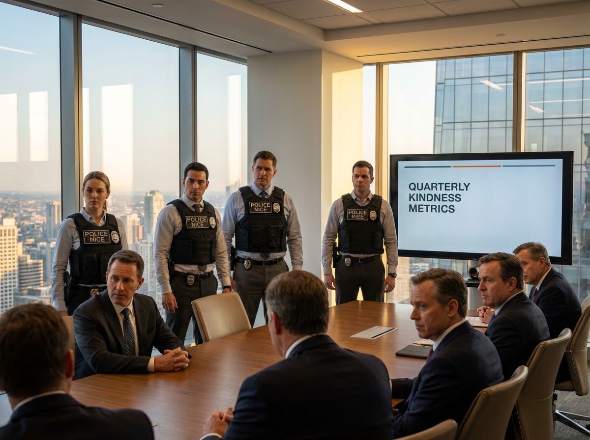 Leaked training manual from the new agency:

Step 1: Knock politely.
Step 2: Say “Excuse me sir.”
Step 3: Offer sparkling water.
Step 4: Deport… respectfully.

N.I.C.E. — National Immigration &amp; Customs Enforcement.

$NICE
CA: 7fj85y28pKMndm4So66Szkb5GMGfLHFEkwsZdDx2pump
🌐