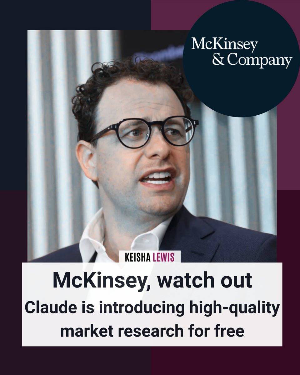 KeishaLewisai's tweet image. 🧵1/ With the right prompts, you can now get professional-quality market research in minutes. This is something that used to cost thousands and take weeks.

Is McKinsey &amp;amp; Company in trouble? Let me know your thoughts below 👇🏽

#AI #BusinessTools #StartupLife