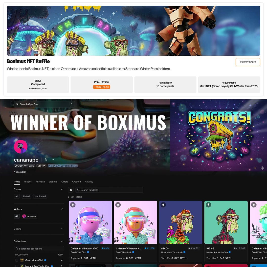 BoredLC_BLC's tweet photo. 2/ 🏅 WINNERS

• Elite Raffle (GEEZ): No linked accounts
0x784600cc05280d1d04f048e89e49e303fec23984

• Standard Raffle (Boximus): @mgmm 
0x51047ac8977d0dd35f3e1f35d75ddf81b8989f3d

• Standard Raffle (Banknote $2): @unchartedblock 
0xc13a40fd59d830ee2b04fd7582860cefc59604c9

• Standard Raffle (Banknote $1): @Piraz98 
0xb6e7ef8cf9702d6dbd871d98bc2163edea5ddfec