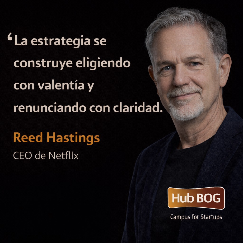 #FraseDelDía "La estrategia se construye eligiendo con valentía y renunciando con claridad.", Reed Hastings, CEO de Netflix

Conoce más acerca de casos de éxito empresarial con Inteligencia Artificial, en los eventos de esta semana: hubbog.com/talleres-y-eve…