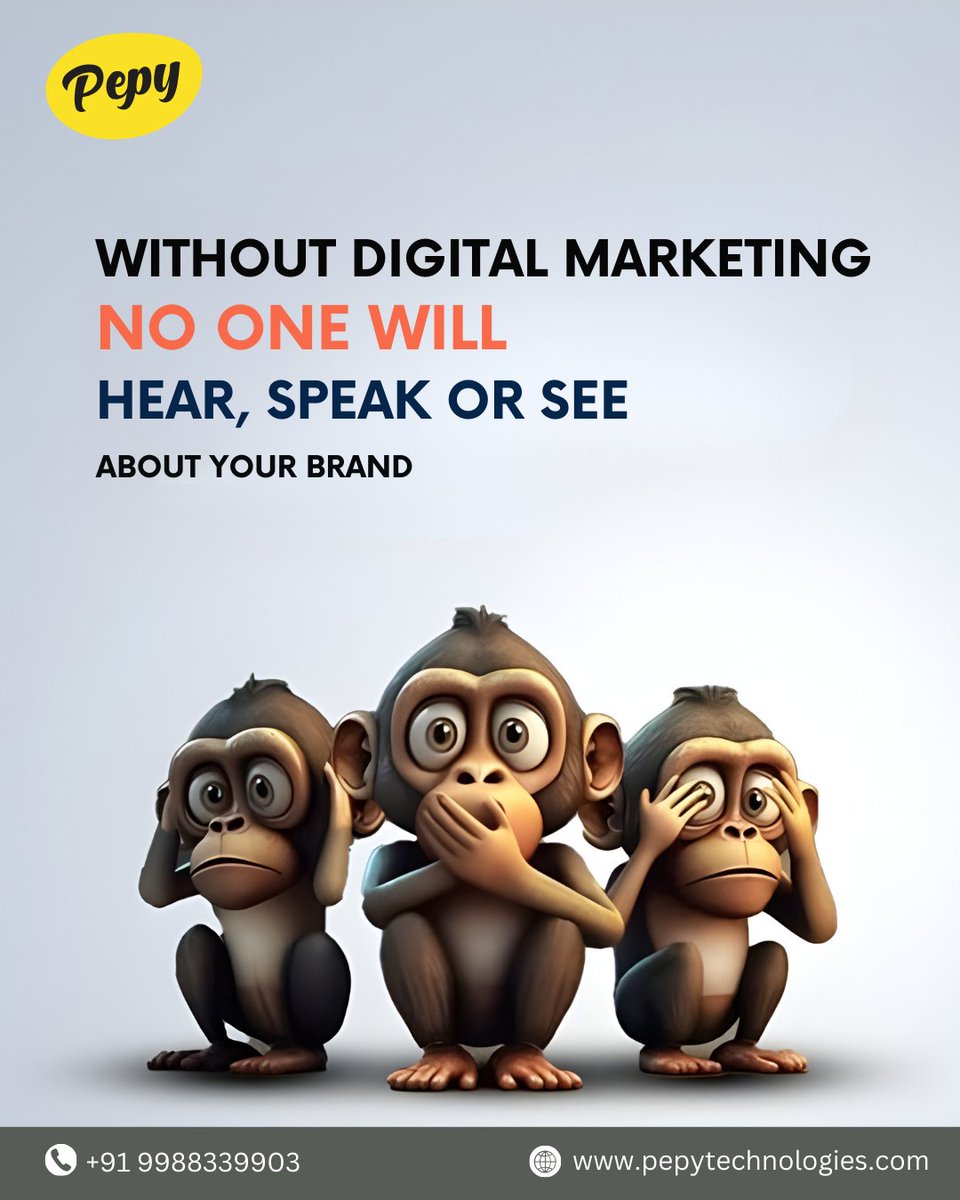 pepytech's tweet photo. No Digital Marketing = No Visibility 🚫

If your brand isn’t online, it’s invisible 👀
No reach. No engagement. No growth.

📞 +91 9988339903
🌐 https://t.co/zddmlxcIxM

#DigitalMarketing #BrandAwareness #OnlinePresence #BusinessGrowth #SocialMediaMarketing #PepyTechnologies https://t.co/DIjOfdmDRt