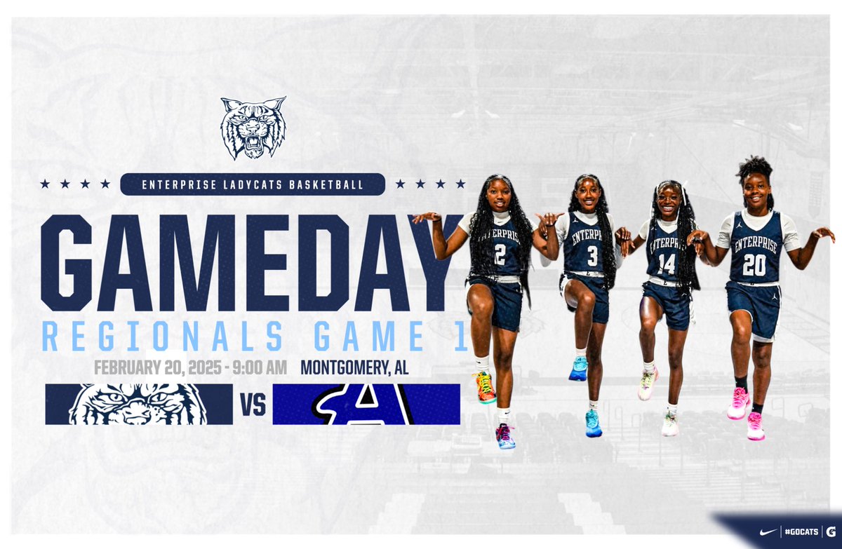 EHSWBB's tweet photo. GAMEDAY‼️🏀

Regionals Game 1️⃣

🆚 Auburn
⏰ 9:00 AM
📍 Alabama State University Arena 

🎟️ https://t.co/mFF8i1Vva2
🎥 https://t.co/LJy4QqtIzy

| #GoCats https://t.co/U5LXaTEDmH