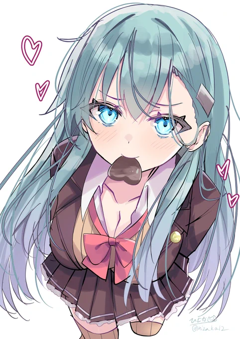 チョコをくれる鈴谷 #艦これ版深夜の真剣お絵描き60分一本勝負 #艦これ版真剣お絵描き60分一本勝負_20260208