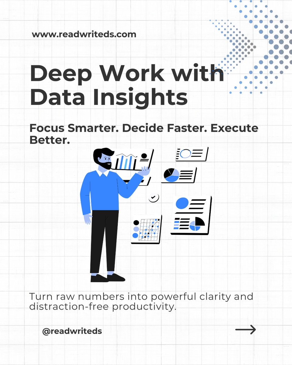 ReadWriteDS's tweet photo. Focus leaves patterns  Analyze deep-work data to maximize output and reduce distractions.

#FocusAnalytics #DeepWork 
#DataDrivenProductivity #ReadwriteDataDS https://t.co/dJKHixsiRW