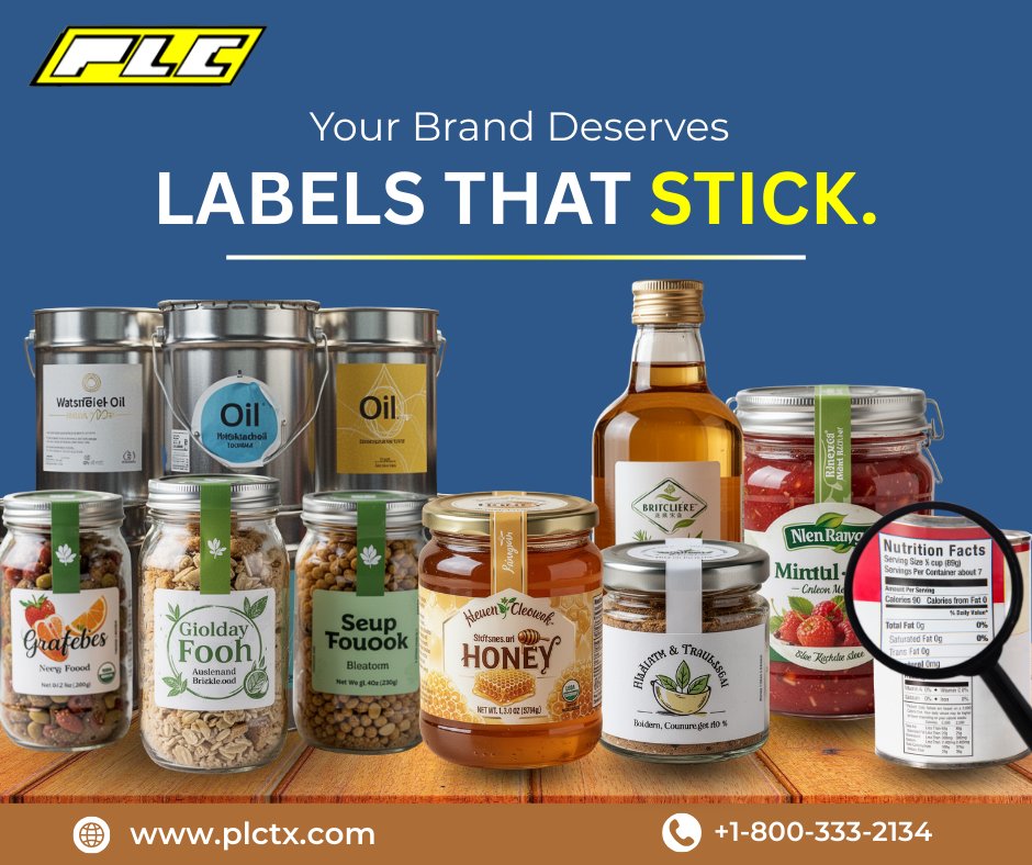 Launching a food product?

Your labels need to meet compliance standards, withstand handling, and look great on the shelf.

We print wholesale custom food labels for growing brands and manufacturers.

Visit:
 plctx.com/food-labels.ht…

#FoodPackaging #CustomLabels #WholesalePrint