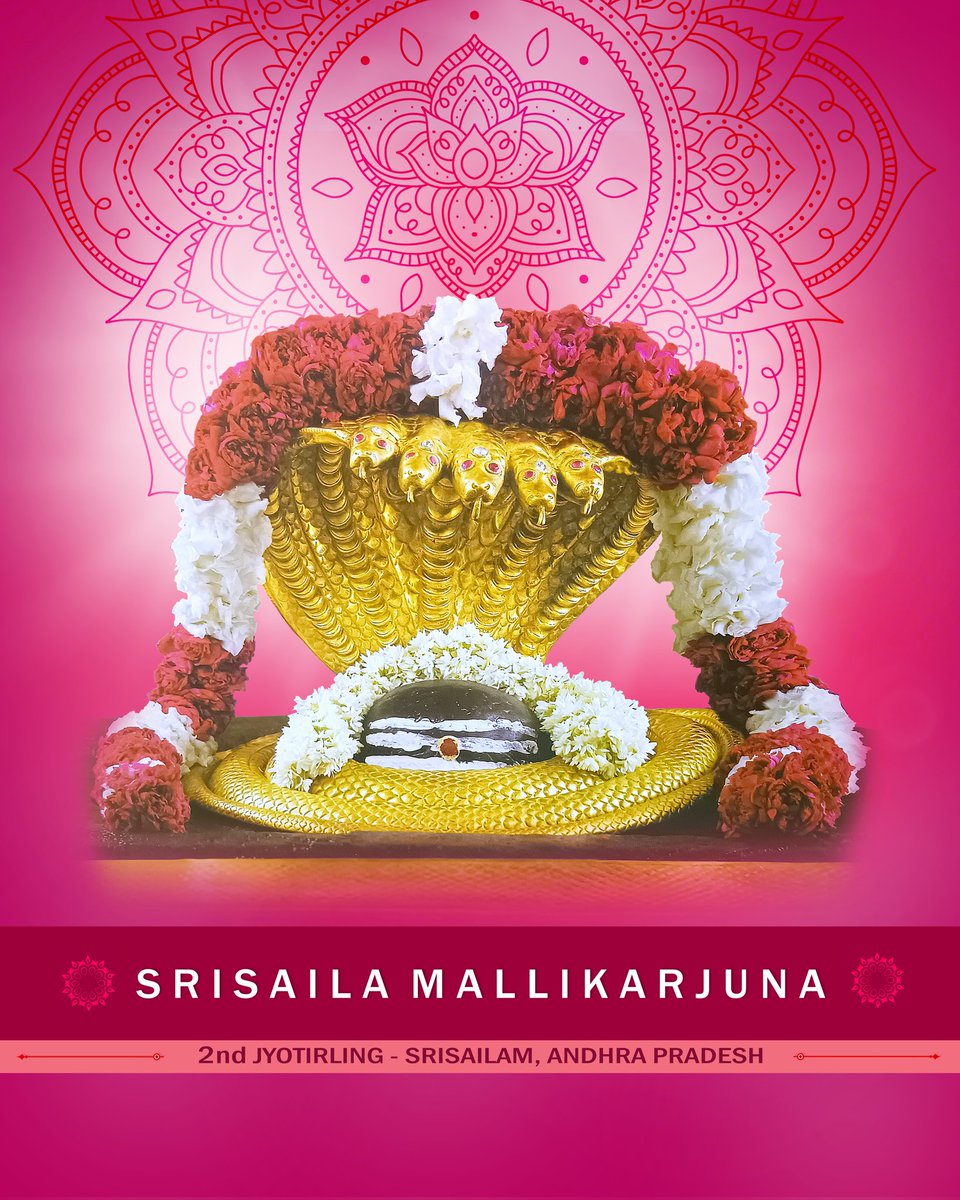 SrisailamTemple's tweet photo. ఓం నమః శివాయ....
సేవే శ్రీగిరీ మల్లికార్జున మహాలింగం శివాలింగితం 

శ్రీశైలం.... SRISAILAM... 

శ్రీ భ్రమరాంబిక మల్లికార్జున స్వామియే నమః 🎊

Mallikarjuna and Bhramarambika

#Srisailam #Mallikarjuna #Jyotirling 
#ShaktiPeeth #Bhramarambika https://t.co/g1w5puCcAt