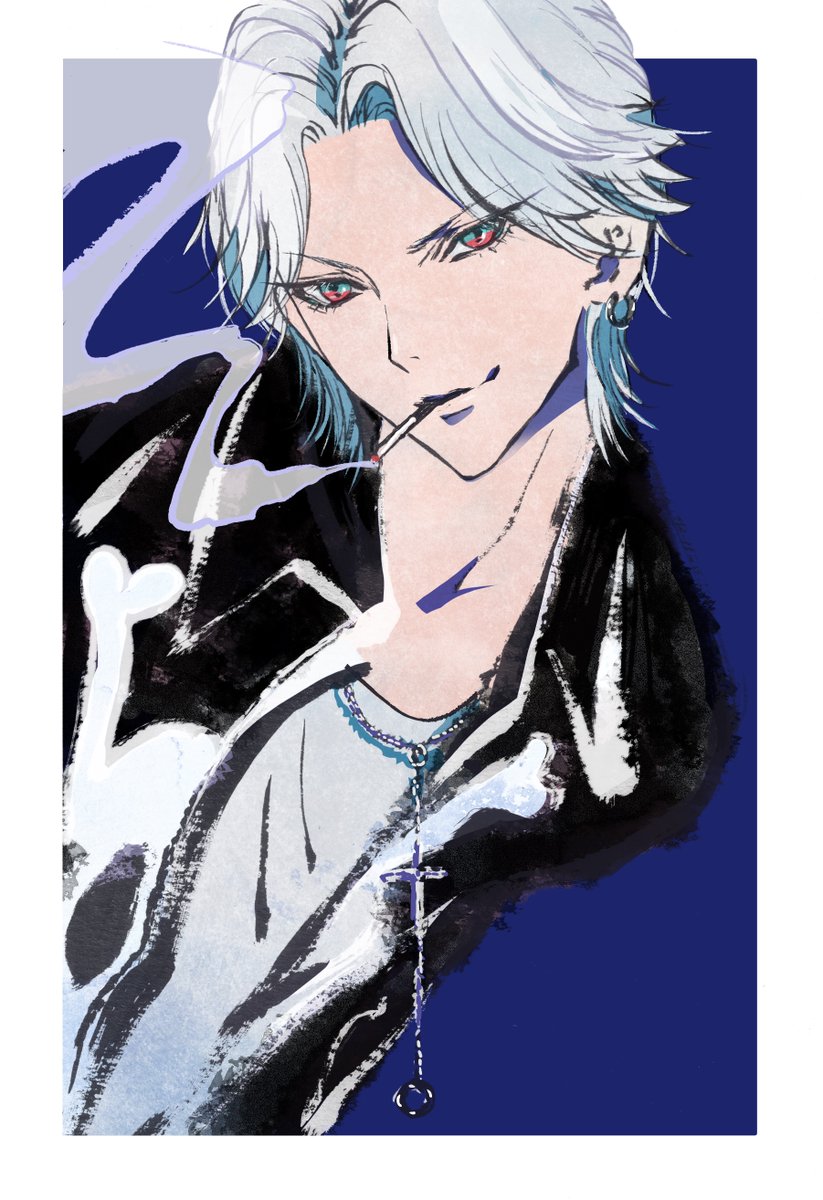 mirin_wb's tweet photo. 表2現在軸のEW02左馬刻さま別バージョン！
没案（全身&amp;白黒で描いていた）を添えて！
@NEW_MCD_only
#4人のグータッチ後夜 https://t.co/TRT6FlDuyO