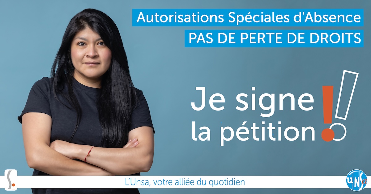 SE_Unsa's tweet photo. ⚠️ Autorisations d’absence : un recul annoncé.

Le projet de décret fragilise des droits essentiels des agents de la Fonction Publique.

✍️ Le SE-Unsa se mobilise aux côtés de l’@UnsaFP : faites entendre votre voix en signant la pétition 👉
https://t.co/EzJrVyLW8D https://t.co/RA7vzW3mHi
