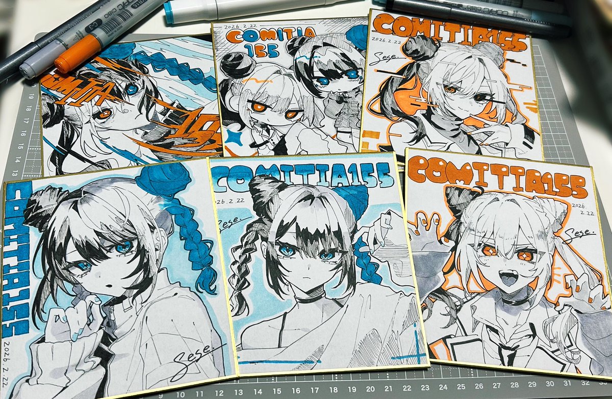 色紙できた！6枚持っていきます！ #コミティア155