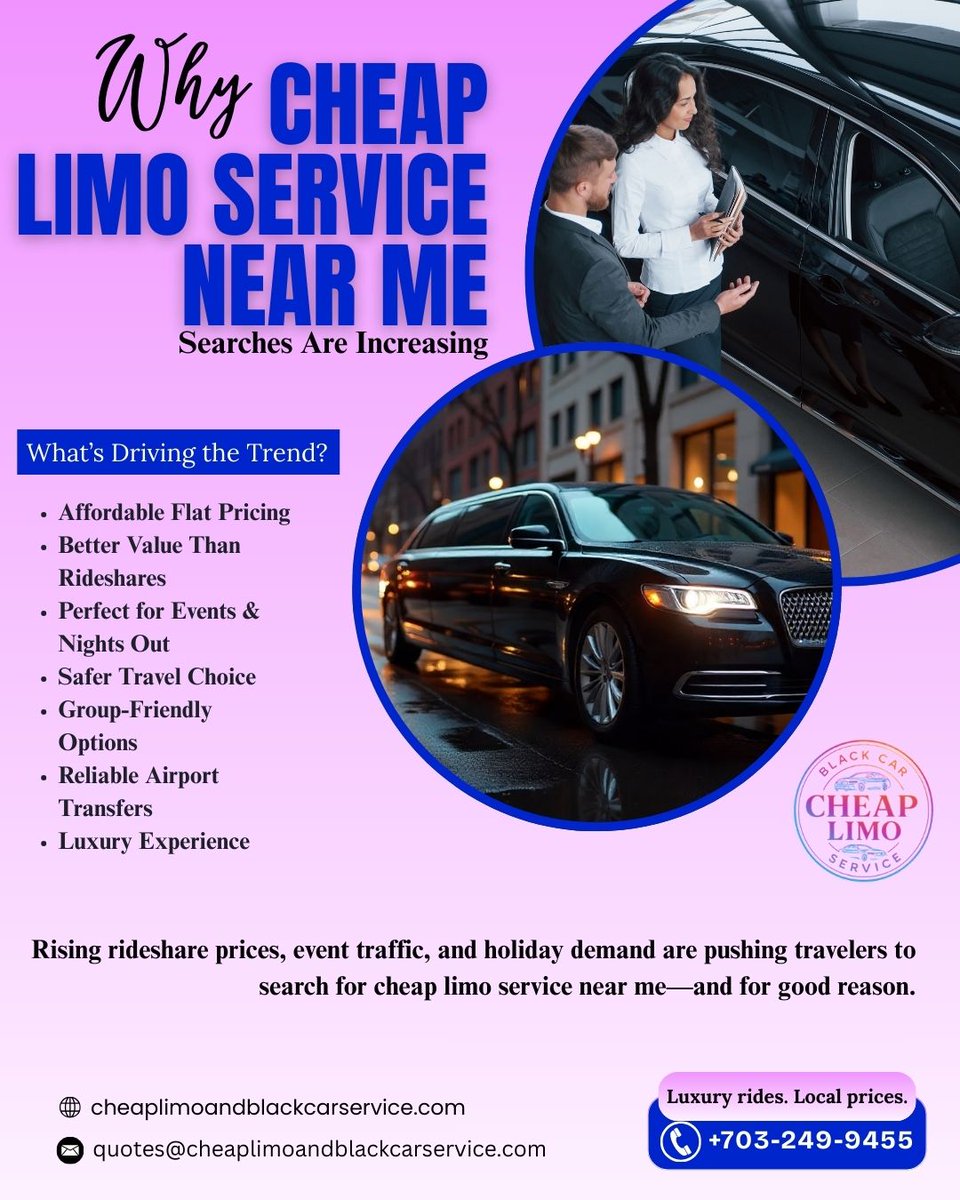cheaplimocars's tweet image. With Cheap Limo &amp;amp; Black Car Service, you get:
💎Ride in style. Pay less. Travel smarter.
📞703-249-9455
📧quotes@cheaplimoandblackcarservice.com
🌐cheaplimoandblackcarservice.com
#CheapLimoServiceNearMe #DallasLimoService #AffordableLimoDallas #BlackCarServiceDallas #DFWAirportTransfer