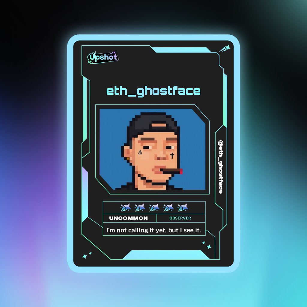 eth_ghostface's tweet photo. Just ripped my Predictor Card!

Ready to claim instant cash prizes, free packs and more.

Welcome to Prediction Play on @upshot_cards

Your turn
https://t.co/U29XDW3eQW https://t.co/XqhbBLPtIs
