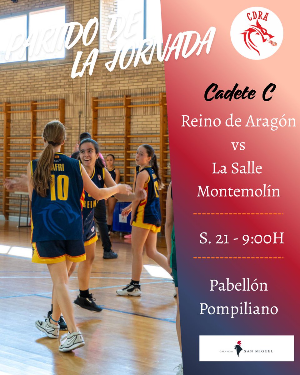 🏀⛹🏻‍♀️ Partido de la Jornada.
🗓️ Sábado 21 Febrero
⏰ 9:00h
📍 Pabellón Pompiliano 
#temporada9🐲