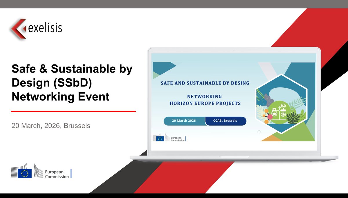 exelisis's tweet image. 🌱 Join the #SSbD #networking #event in Brussels on 20 Mar 2026, bringing together #EUprojects, the @EU_Commission, @EU_HaDEA , and @REA_research  to share knowledge, explore cooperation, and advance safer and #sustainable chemicals &amp;amp; materials.💡♻️ 
#innovation #HorizonEU