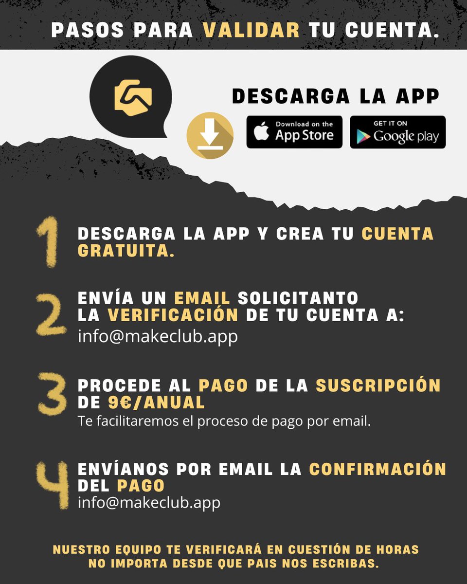 Mientras dudas, otro jugador se verifica.
Mientras esperas, otro da el paso.
El momento es ahora.

📲 Descarga MakeClub hoy
#oportunidad