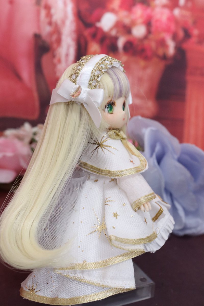 あのめ洋裁店×姫りんご】オビツ11サイズ ロングドレス×4インチウィッグ