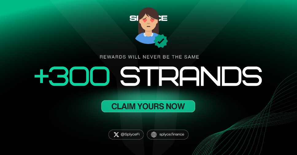 kumhar_sukhdev's tweet photo. 300 Strands claimed. 

Real-world yield is coming to Solana with @SplyceFi 

Feels good to be early.

Your turn: https://t.co/sNhjRVqwFI https://t.co/XDn7Sa9oAW