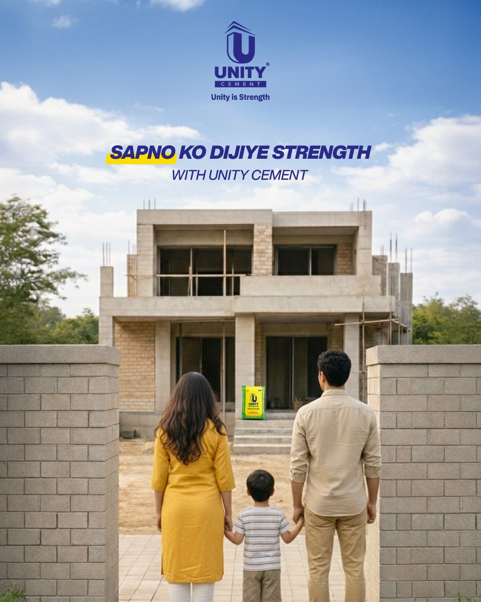 unitycement's tweet photo. A strong home is the backbone of a happy family.
Choose the reliability and durability of Unity Cement to protect what matters most.
#UnityCement #UnityIsStrength #DreamHome #Construction #HomeBuilding #FoundationOfLife #SolidStructure #BuildingDreams #StrongHome #FamilyFirst https://t.co/m810wNbbEF