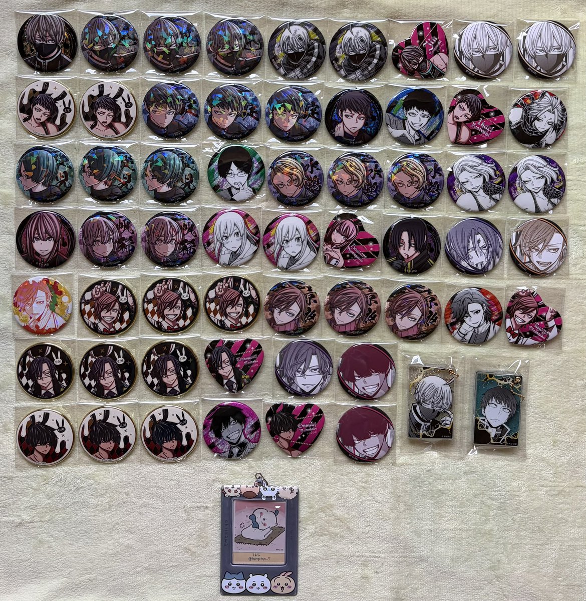 交換・譲渡】 桃源暗鬼 ホログラム缶バッジ ホロ缶 ハート缶バッジ 缶