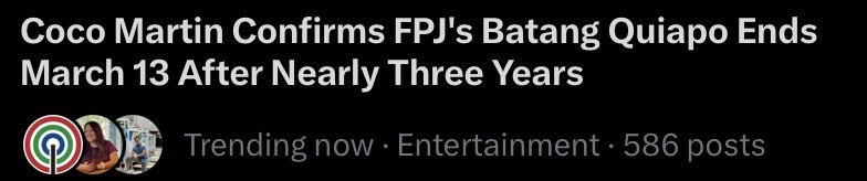 Coco Martin, niyanig ang online world sa back-to-back announcements!

FPJ’s Batang Quiapo: Ang Huling Laban Ni Tanggol (Ang Huling Tatlong Linggo) x #SIGABO with Julia Montes (simula March 16)