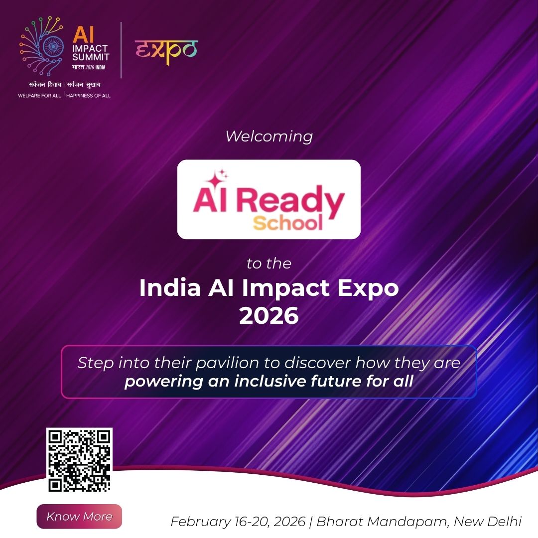 Welcoming <a href="/aireadyschool/">AI Ready School</a> to the #IndiaAIImpactExpo2026.

Step into their pavilion to discover how they are powering an inclusive future for all.

👉Know More: impactexpo.indiaai.gov.in   

📅 16–20 Feb 2026📍Bharat Mandapam, New Delhi

#IndiaAIImpactSummit #ArtificialIntelligence